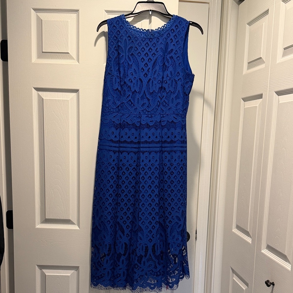 Elegant Blue Lace Dress